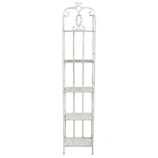 Portapiante Enora 5 Piani 32x22x165 h cm in Acciaio Bianco