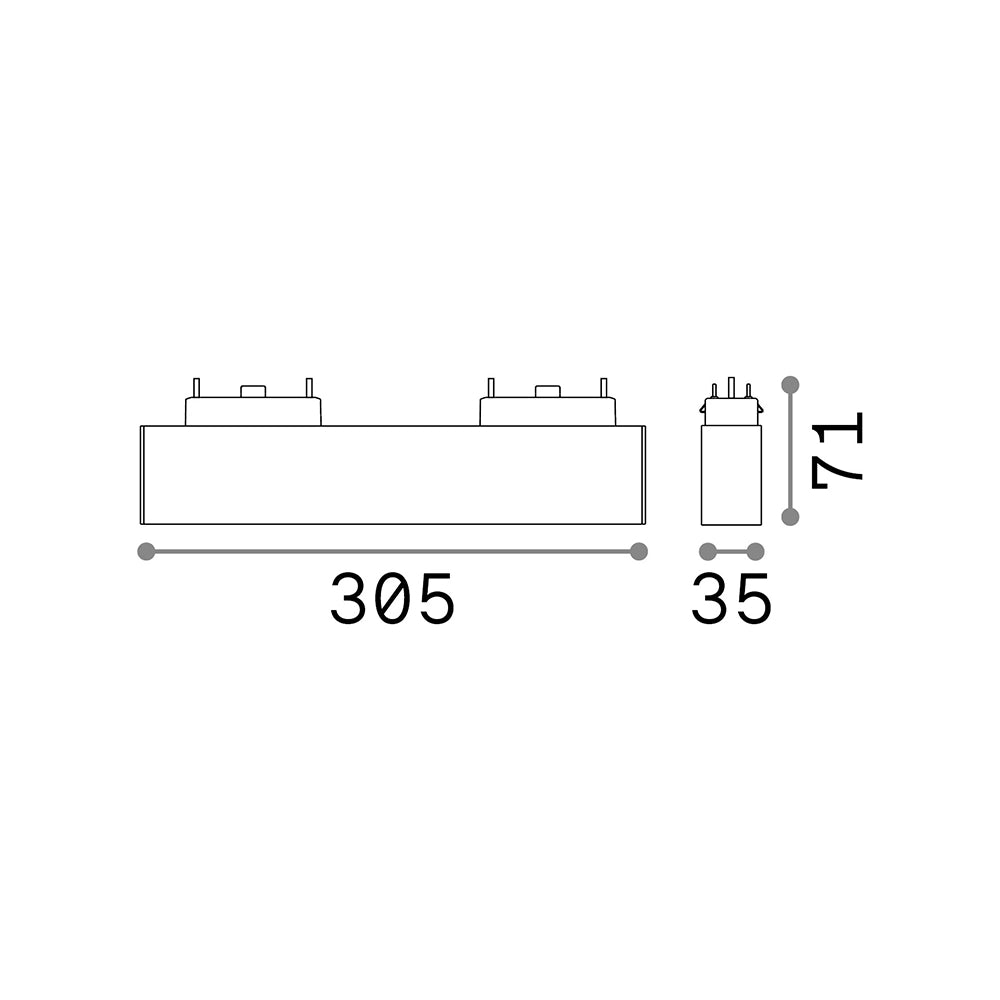 Sistema Binario Piatto Arca Metallo Nero Led 13W 4000K Luce Naturale