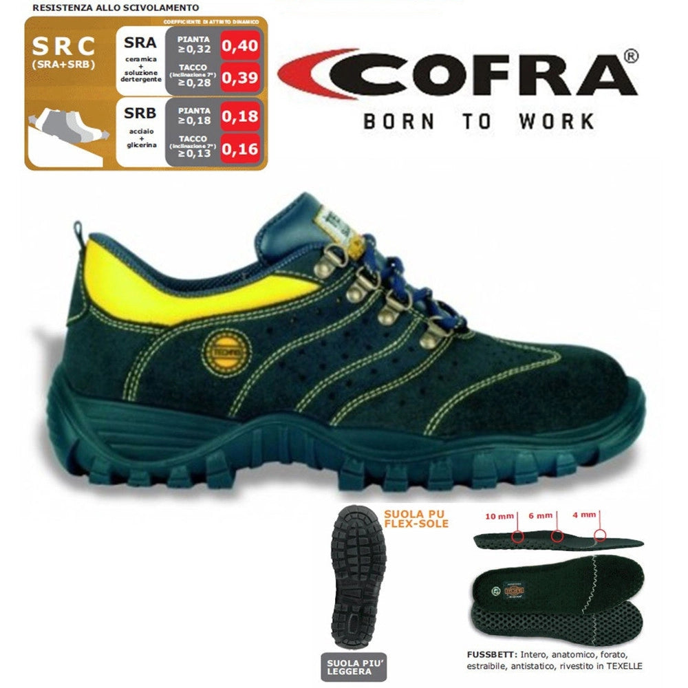 Trade Shop - Scarpa Arno Bassa Crosta Scamosciata Cofra Da Lavoro Antinfortunistica -    42