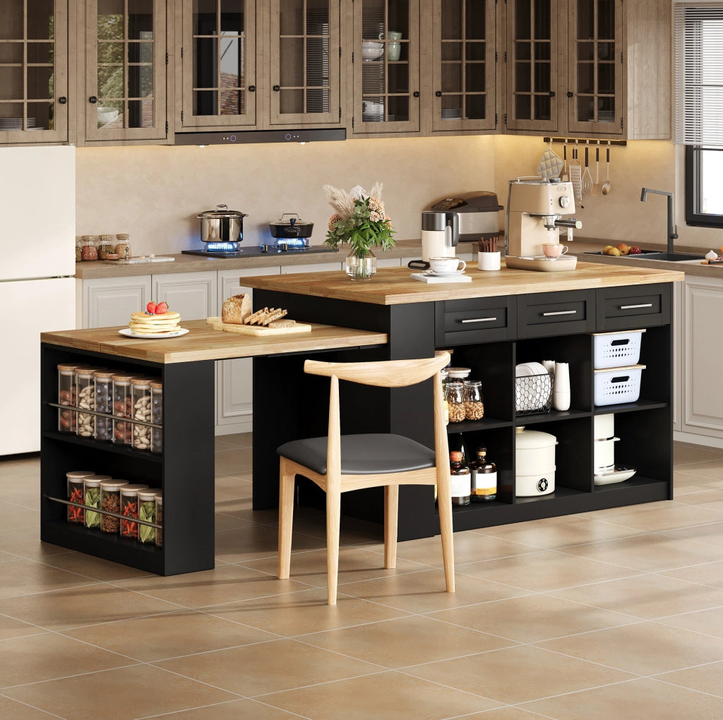 Isola da cucina moderna con tavolo estraibile 150x90 cm