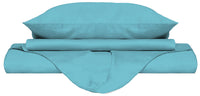 Copripiumino Matrimoniale con Sacco e Federe Tinta Unita Azzurro