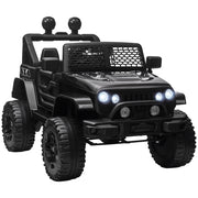 Macchina Elettrica per Bambini 3-6 Anni da 12V con Telecomando, Fari e Clacson, 100x64.2x71 cm, Nero