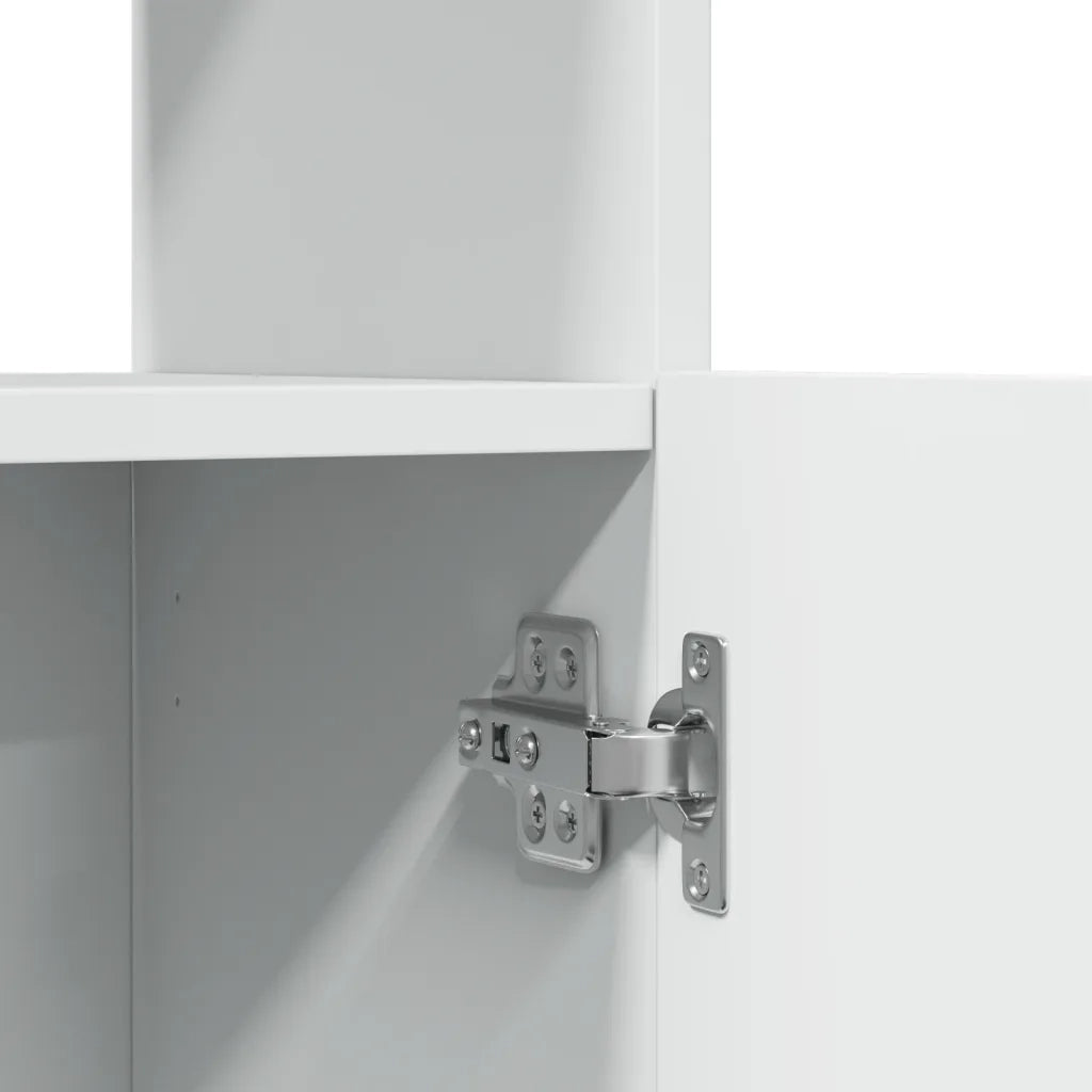 Credenza | Madia | Buffet da pranzo | Armadio da pranzo Bianca 92x33x180 cm in Legno Multistrato