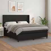 Giroletto a Molle con Materasso Nero 160x200 cm in Similpelle