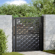 vidaXL Cancello Giardino Nero 105x106 cm in Acciaio Design a Croce