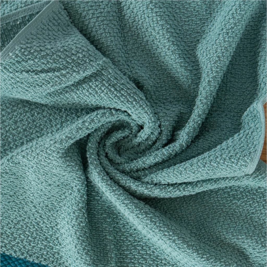 Set Asciugamani Bagno 3 Pezzi in Cotone 100% 430 GSM, Telo Doccia 70x140 cm, Asciugamano Viso 50x100 cm e Ospite 40x50 cm, Effetto Popcorn Morbido e Assorbente Opale-Petrolio