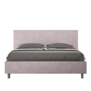 Letto matrimoniale senza rete imbottito 160x190 microfibra glicine Adele