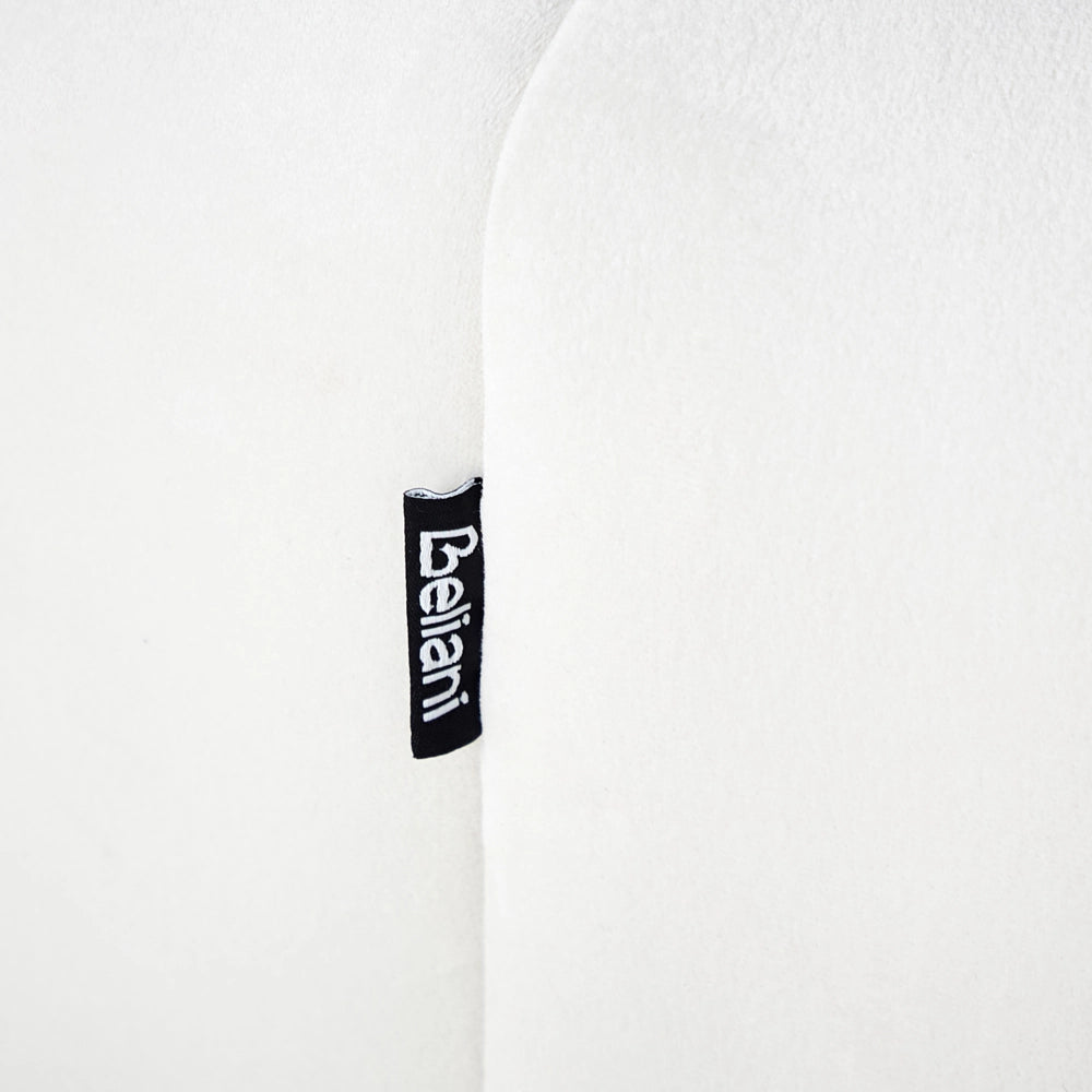 Divano 2 posti in velluto bianco sporco Design contemporaneo e retrò Seduta imbottita e schienale basso