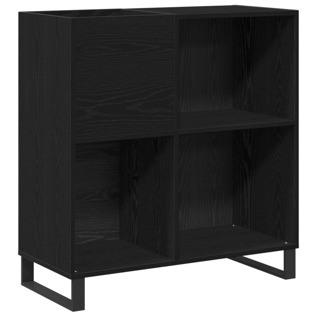 Mobile per Vinili Rovere Nero 84.5x38x90 cm Legno Ingegnerizzato