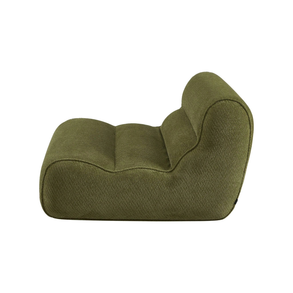 Poltrona in tessuto ciniglia, verde kaki