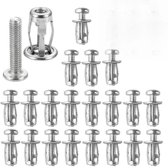Set di 20 gipspluggi M4 x 20 mm con morsa, gipspluggi per pareti spesse e gips con morsa per materiali sottili