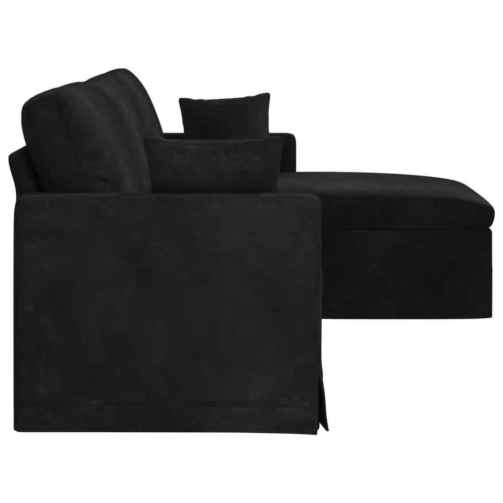 Divano Nero 198 x 134 x 80 cm Velluto
