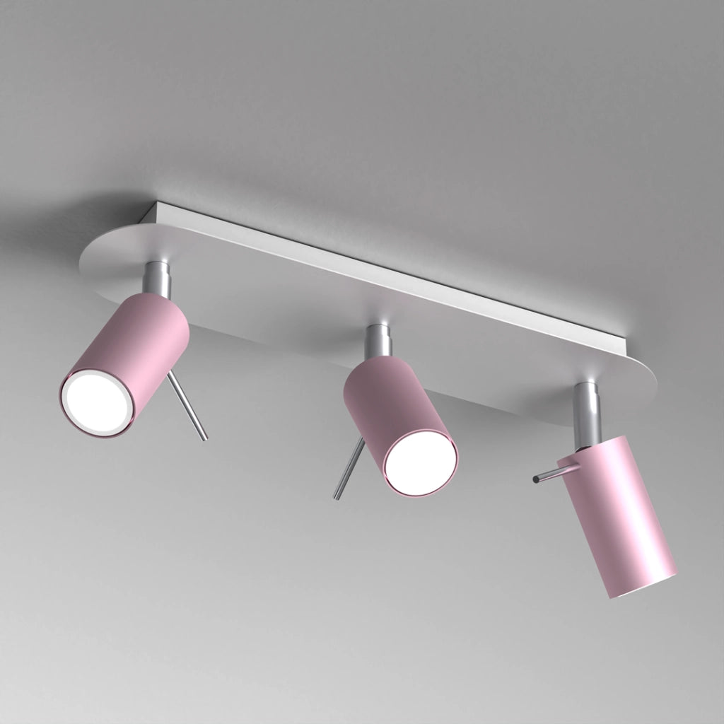 Plafoniera PRESTON orientabile 3xGU10 40W rosa Milagro