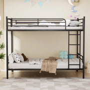Letto a castello 90 × 190 cm con scala e barriera di sicurezza, senza materasso, in acciaio, nero