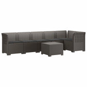 Divano da Giardino 6 Posti con Cuscini Aspetto Rattan PP 3444119
