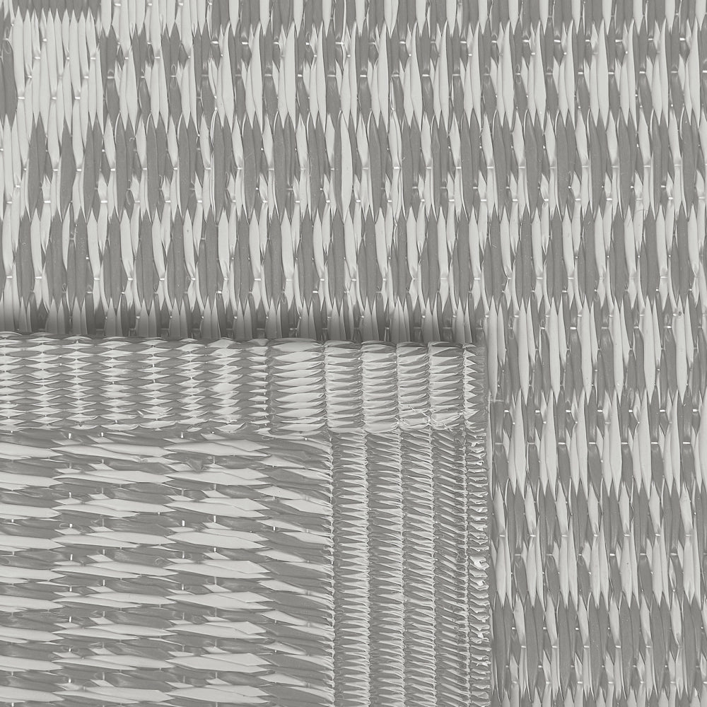 Tappeto per esterni grigio 60 x 105 cm tessuto jacquard patio terrazza soggiorno interno