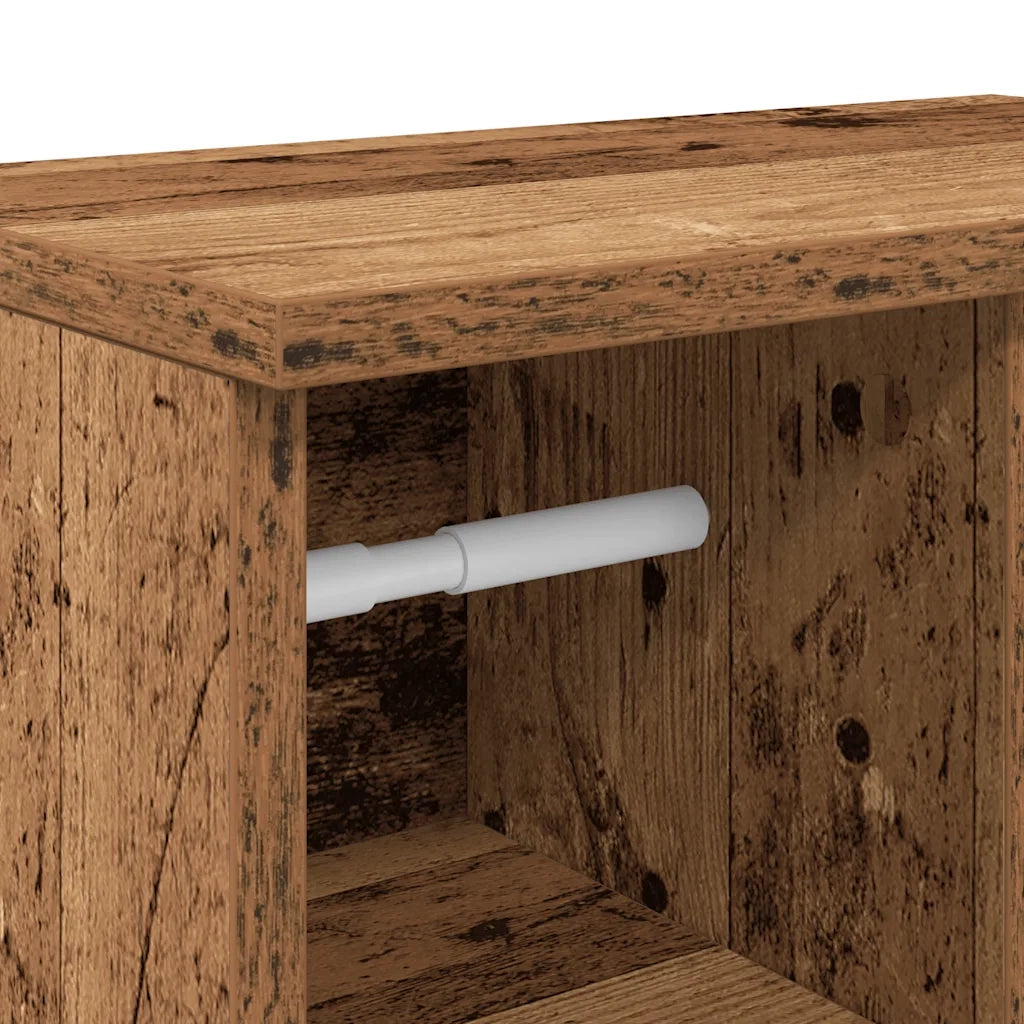 Mobile da Bagno con Portarotolo Legno Antico 39x22x90 cm 858531