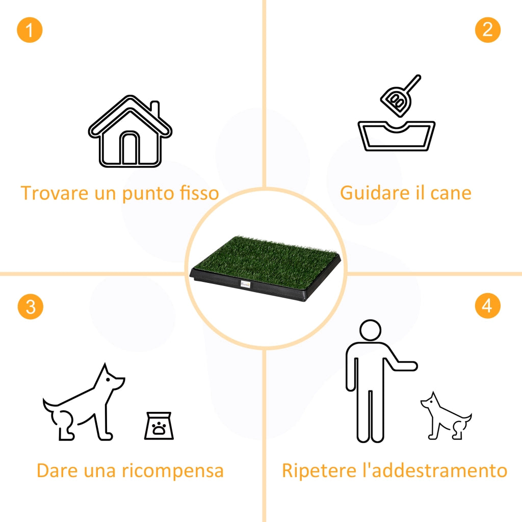 Toilette per Cani con Prato Sintetico e Vassoio ¨C zephmum ¨C Grigio 51x63 cm