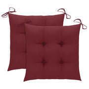 Sedia a Dondolo con Cuscino Rosso Vino in Massello di Teak 3062781