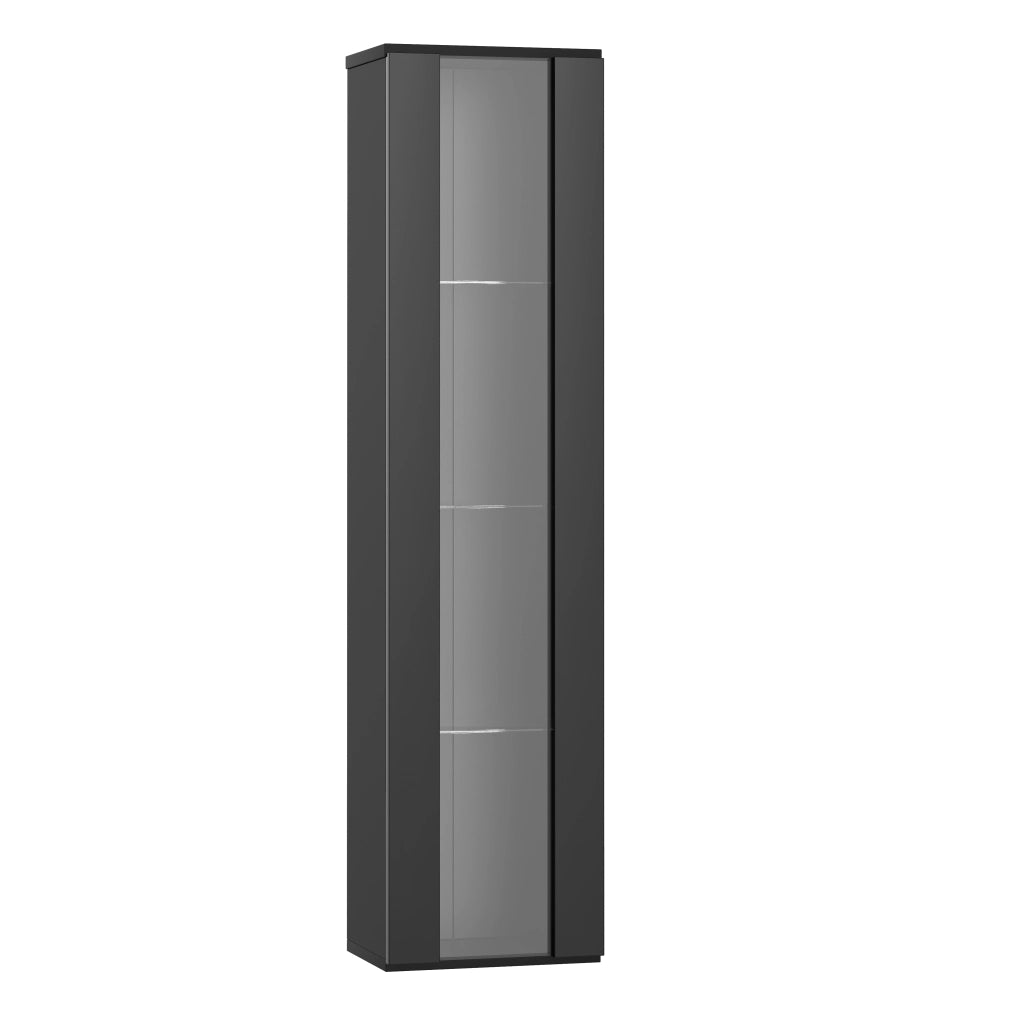 Vetrina Multifunzione con LED e Pannello in Acrilico ¨C MINIMAL ¨C Nero 40x29x170 cm