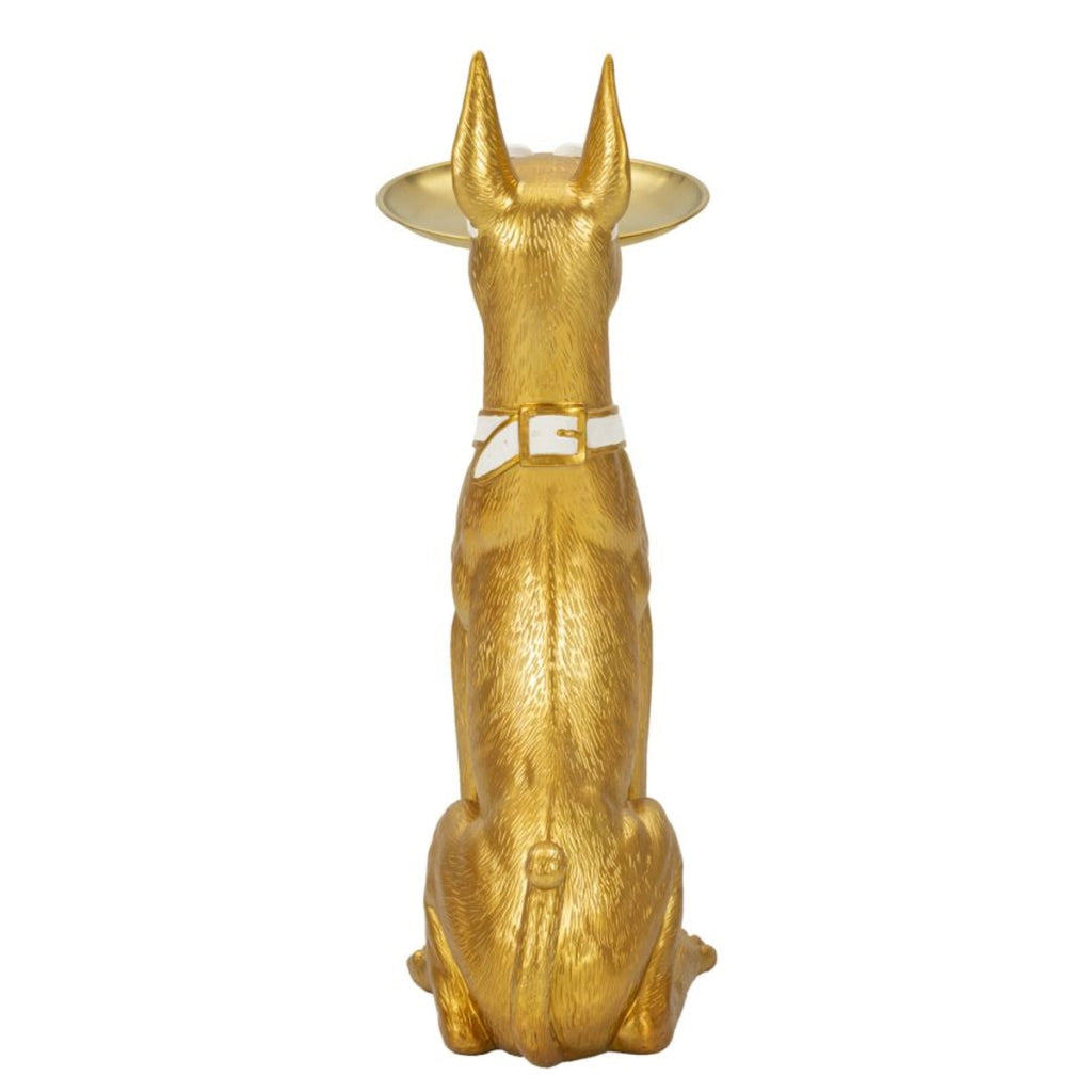 Vassoio Cane 17, Oro, Poliresina, 27x51x74 cm