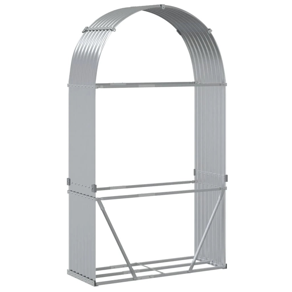 Portalegna argento 120 x 45 x 210 cm acciaio zincato Argento 02_0043791