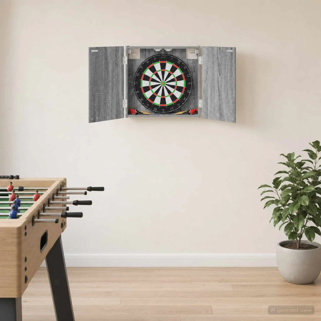 Armadio per Dartboard Sonoma grigio 56 x 12 x 53,5 cm 8006665