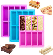 Forma per muffin in silicone - rettangolare - adatto per forno/microonde - sicuro per il cibo - morbido e antiscivente