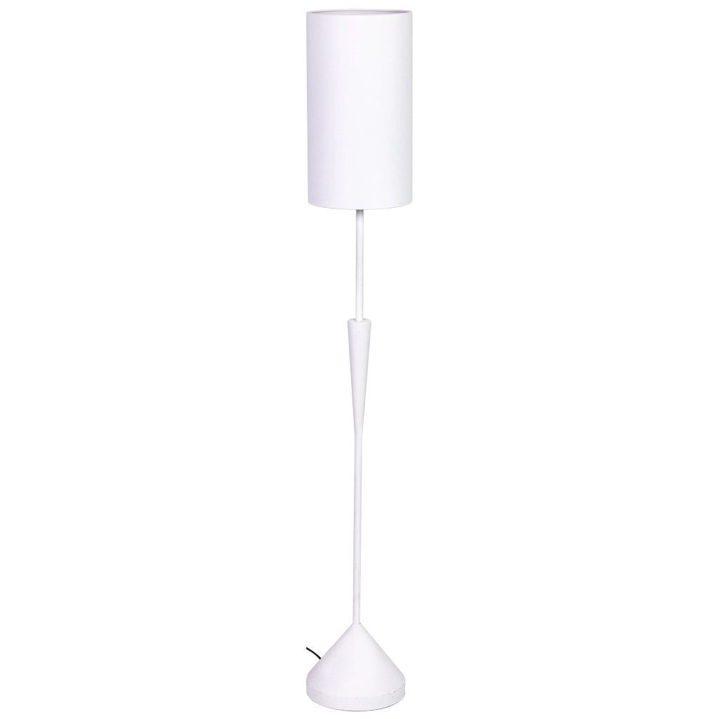 Fioriera con supporto in metallo bianco 25,5x25,5x48h cm