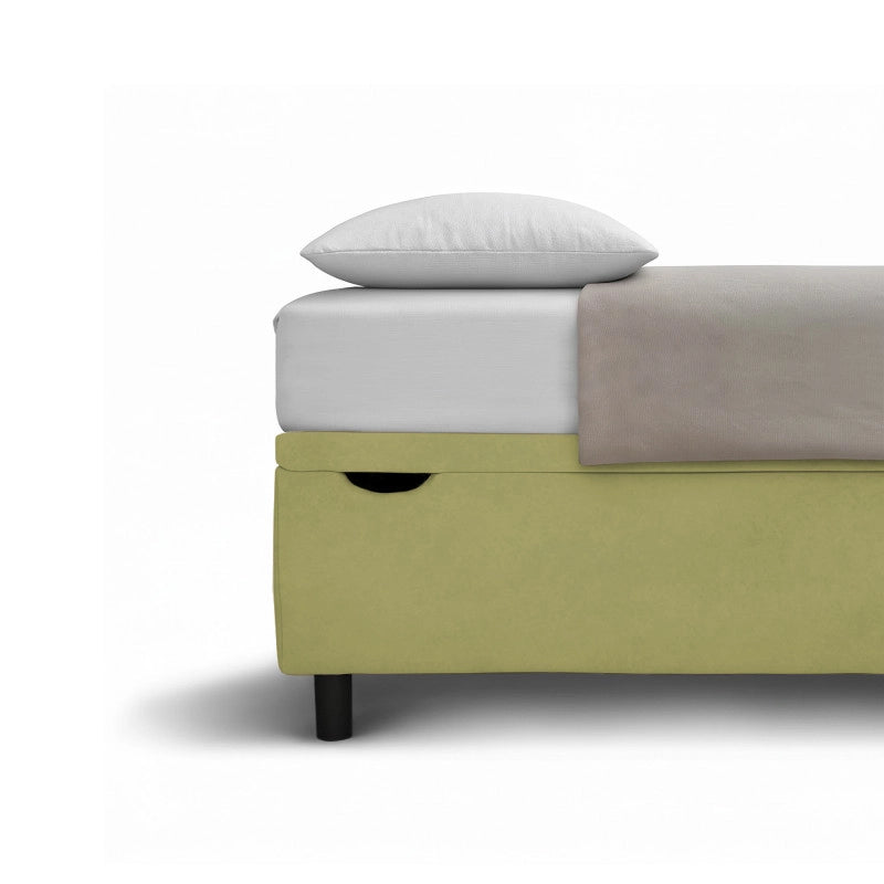 Letto imbottito Letto Matrimoniale alla Francese 140x200 cm BoxMax - Contenitore,Microfibra,Tè verde