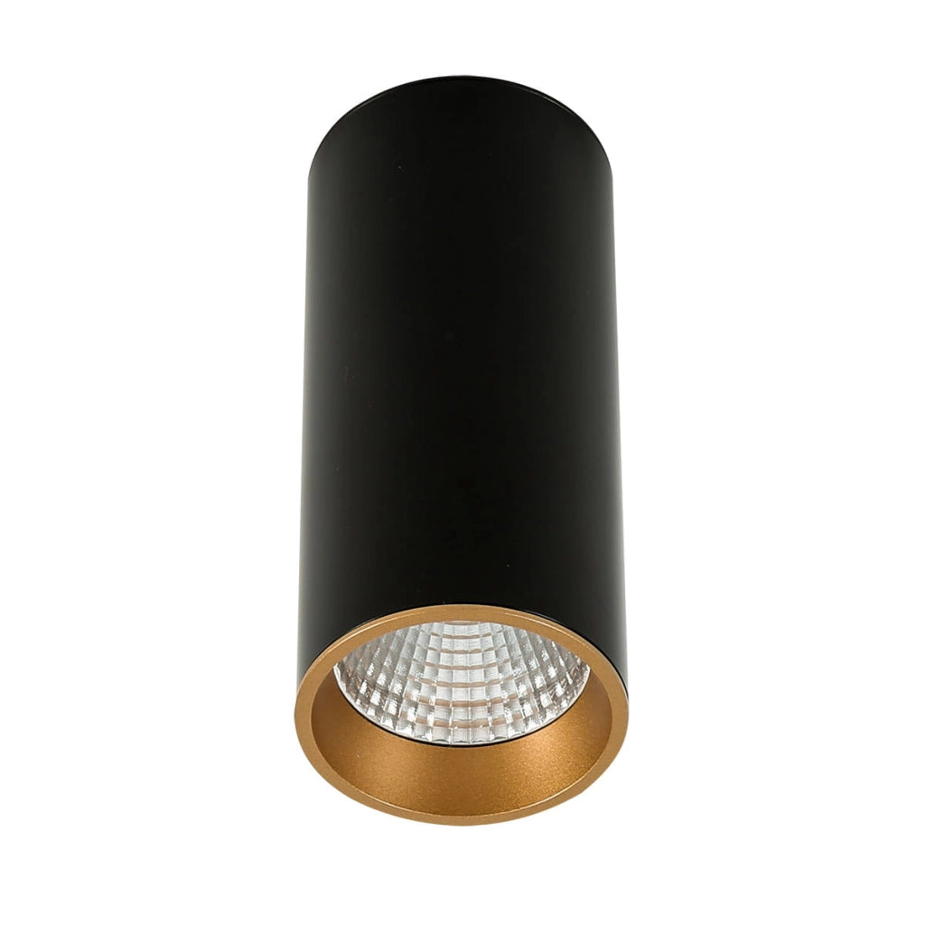 Italux Moldes faretto tubo LED 12W nero oro 3000K 820lm