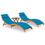 Set di 2 sdraio sedia a sdraio prendisole lettino da giardino terrazza arredamento da esterno con tavolo e cuscini in massello di acacia 02_0012095