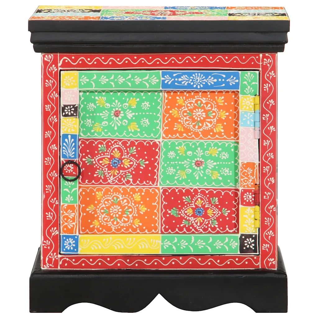 Comodino-Tavolino da notte Multicolore 40x35x45 cm in Legno Massello Mango