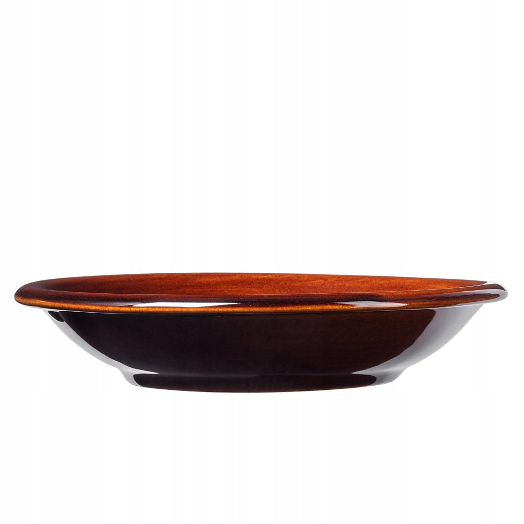 Piatto fondo KADAX da 23 cm per zuppa, in ceramica, gres, marrone