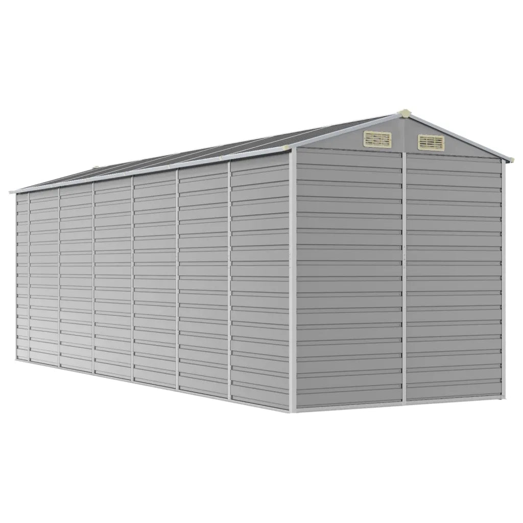 Casetta da giardino grigio chiaro 191x555x198 cm in acciaio zincato 3188247
