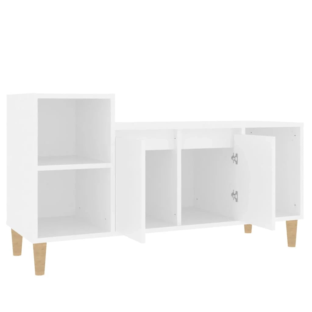 Mobile TV multimediale scaffale TV credenza mobile TV sala da pranzo soggiorno camera da letto 100 x 35 x 55 cm legno ingegnerizzato bianco 02_0025510