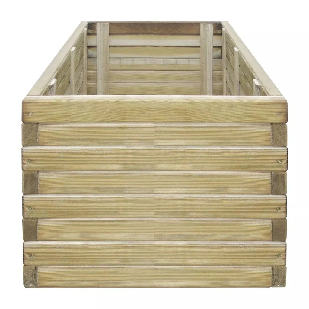 Aiuola rialzata per piante e fiori rettangolare 100 x 50 x 40 cm legno 02_0001268