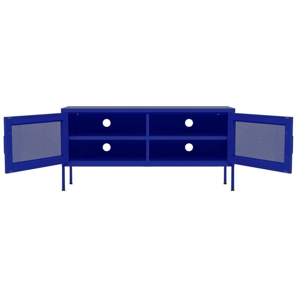 Mobile TV Blu Marino 105x35x50 cm in Acciaio 336235