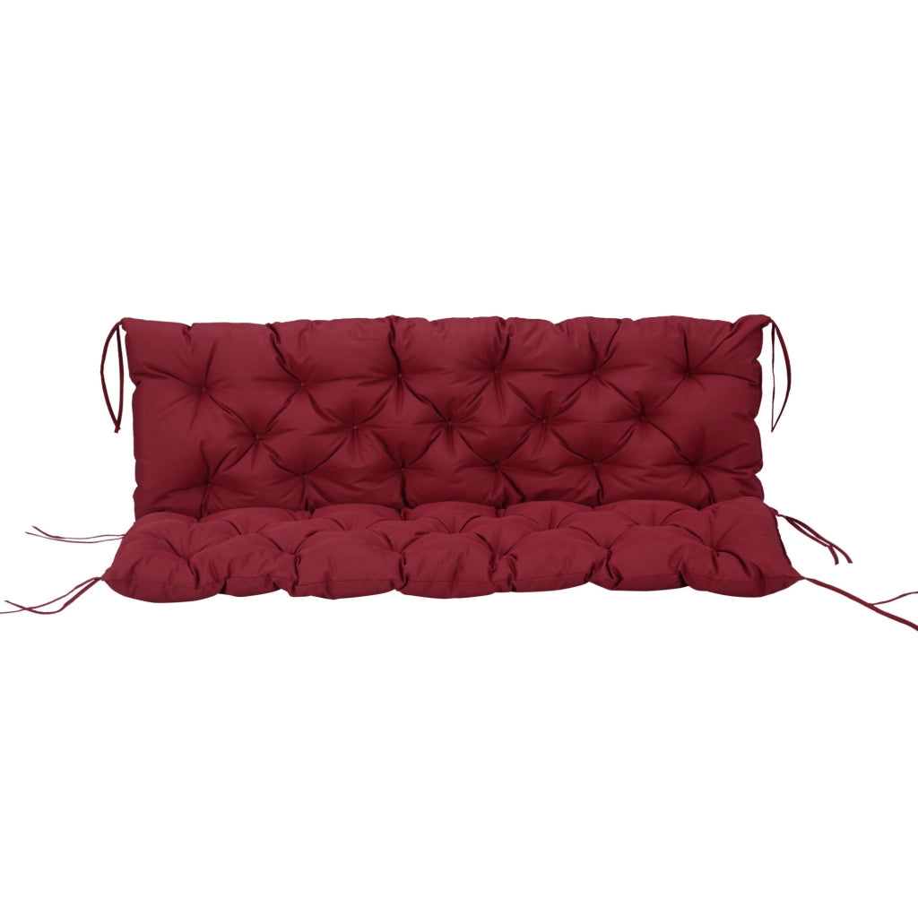 Cuscino per panca 3 posti 150 x 98 x 8 cm in poliestere rosso con schienale