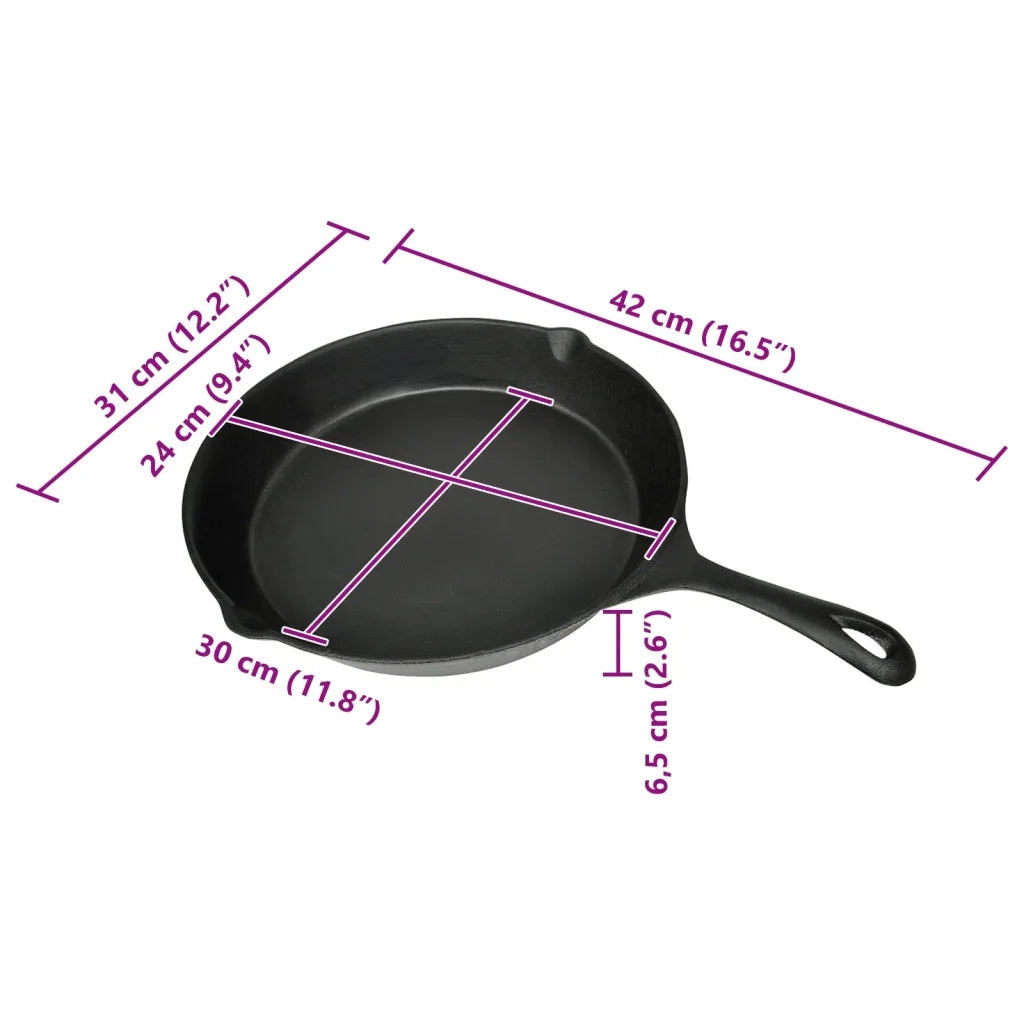 Padella in Ghisa per Fritto 30 cm Rotonda 50124