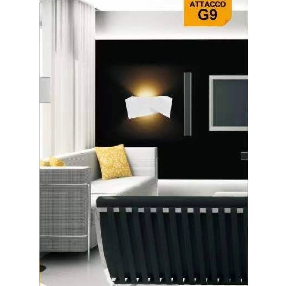 Trade Shop - Applique In Gesso Con Forma Asimetrica Doppia Emissione Luce G9 Da Parete Gs-e73 -