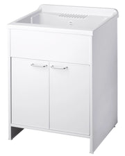 Mobile LAVATOIO in PVC in KIT di montaggio - 60X60 per Interni/Esterni - CR - Col: BIANCO
