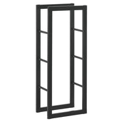 Portalegna per uso interno/esterno portalegna di design supporto per legna da ardere acciaio 40 x 25 x 100 cm nero 03_0006298