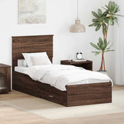 Struttura del letto-Giroletto Rovere Marrone e Argento 75 x 190 cm 666189
