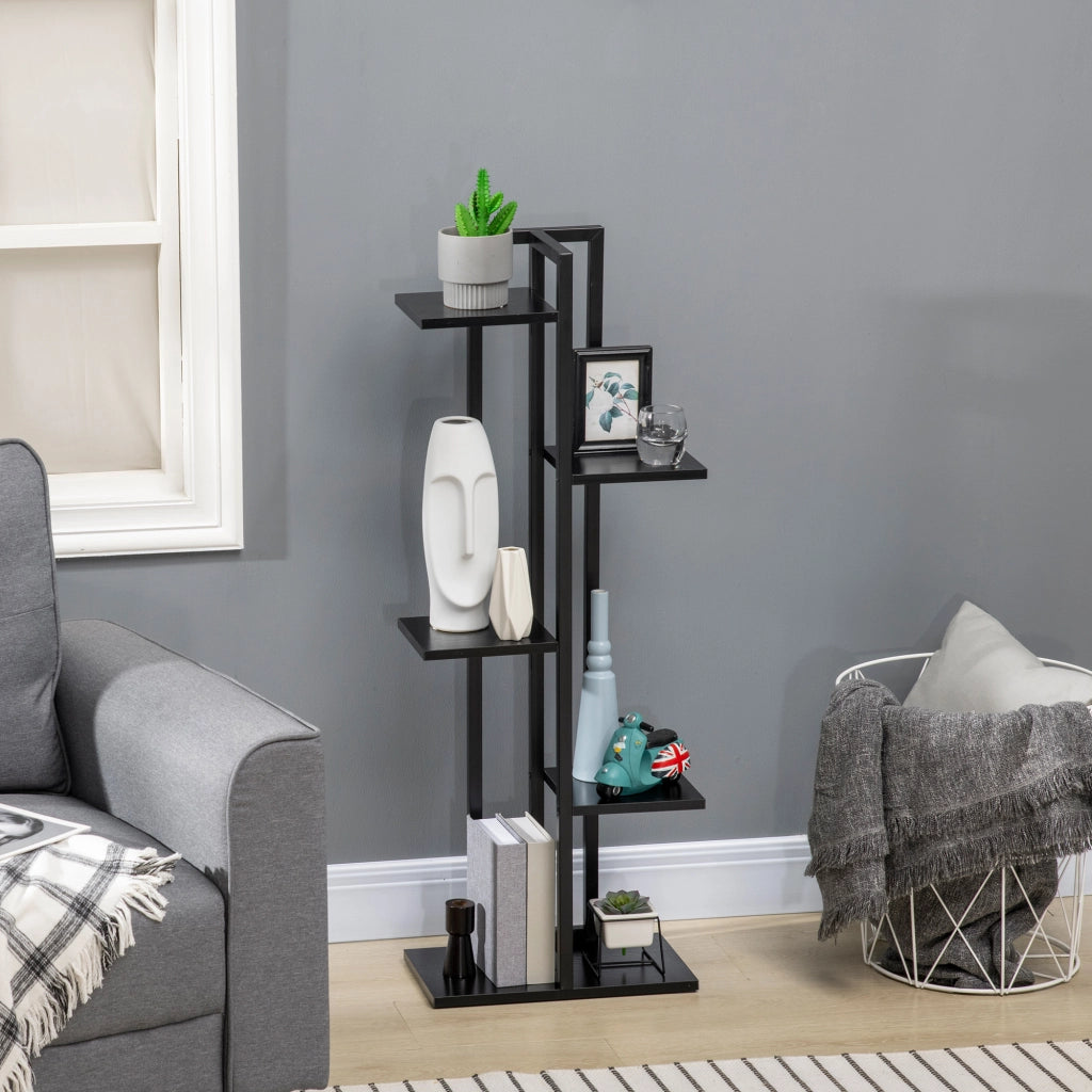 Scaffale per piante 5 livelli in metallo per interno ed esterno ¨C Zephmum ¨C 40x22x113cm nero