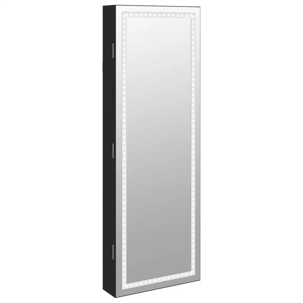 Armadio Portagioie a Specchio con Luci LED a Parete Nero CFW5378665