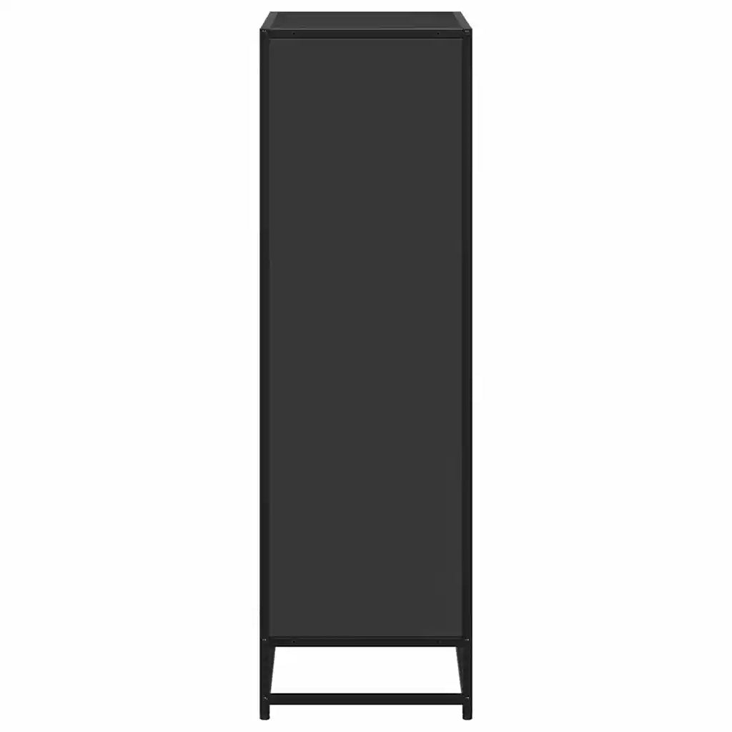 Libreria-Scaffale per Libri-Mobile di Stoccaggio Nera 65,5x33x107,5 cm in Legno Multistrato