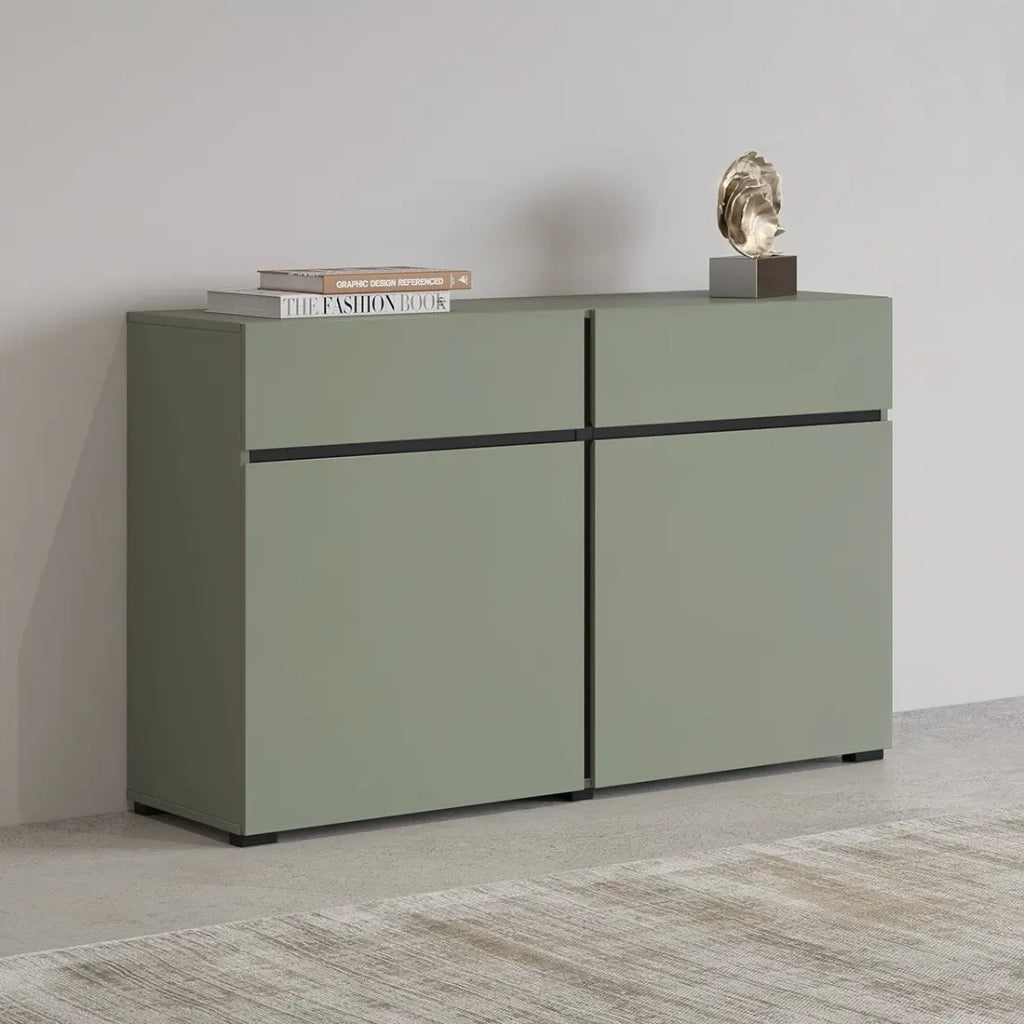 Buffet color salvia verde 120cm collezione HAVANA. Credenza design con 2 porte e 2 cassetti.