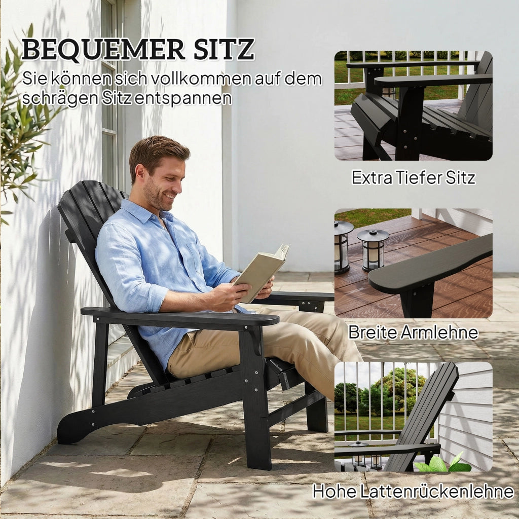 Sedia Adirondack ¨C zephmum ¨C Legno, Giardino, 89x101x97 cm