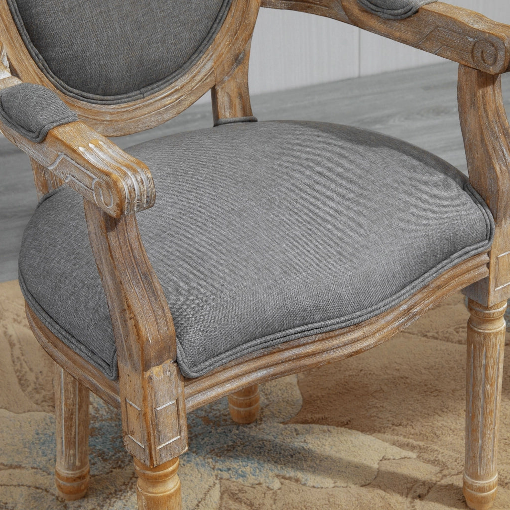Sedia da Pranzo con Schienale Medaglione Stile Luigi XVI ¨C zephmum ¨C Legno Massello Tinto Scuro Tintura Grigia